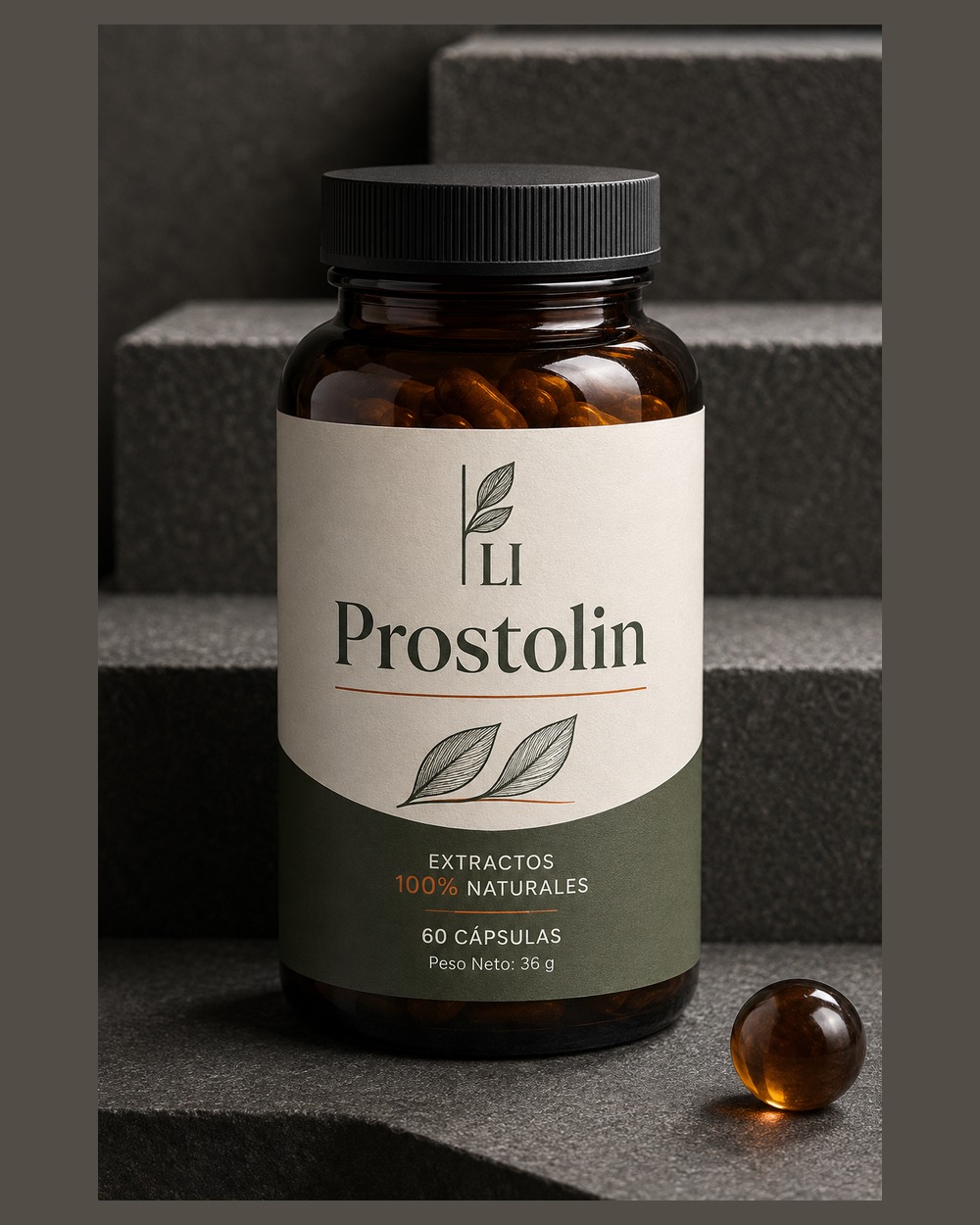 Prostolin en una composición de estudio con tonos crema y verdes